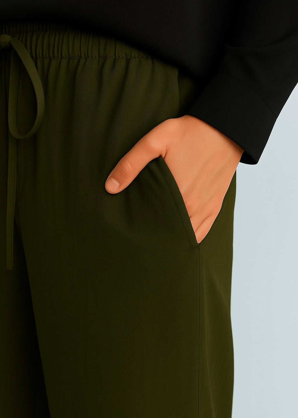 Olive Green Linen Pant