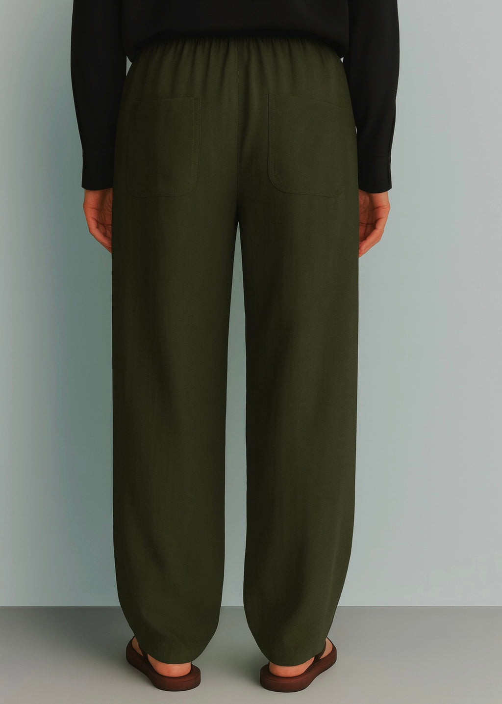 Olive Green Linen Pant