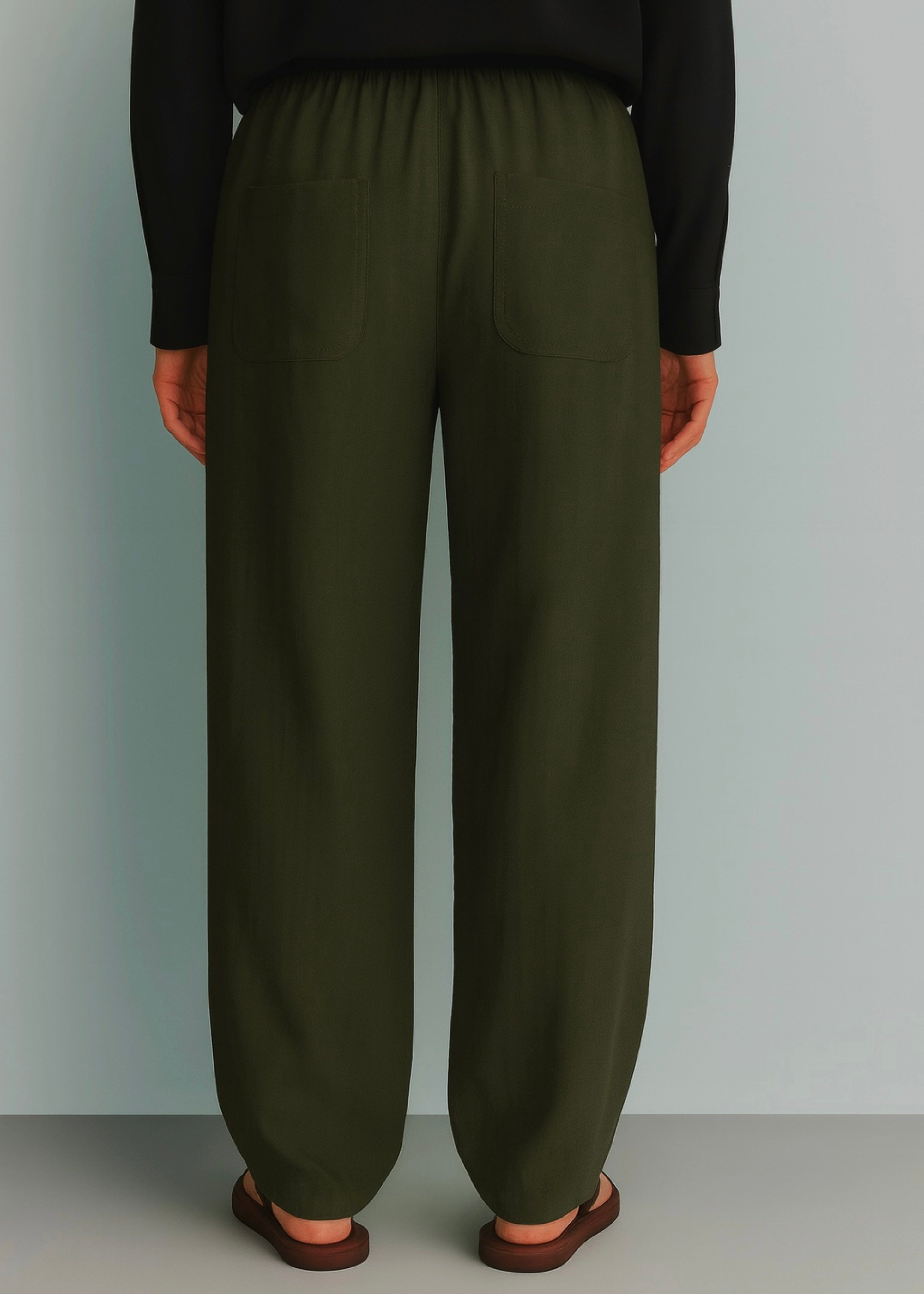 Olive Green Linen Pant