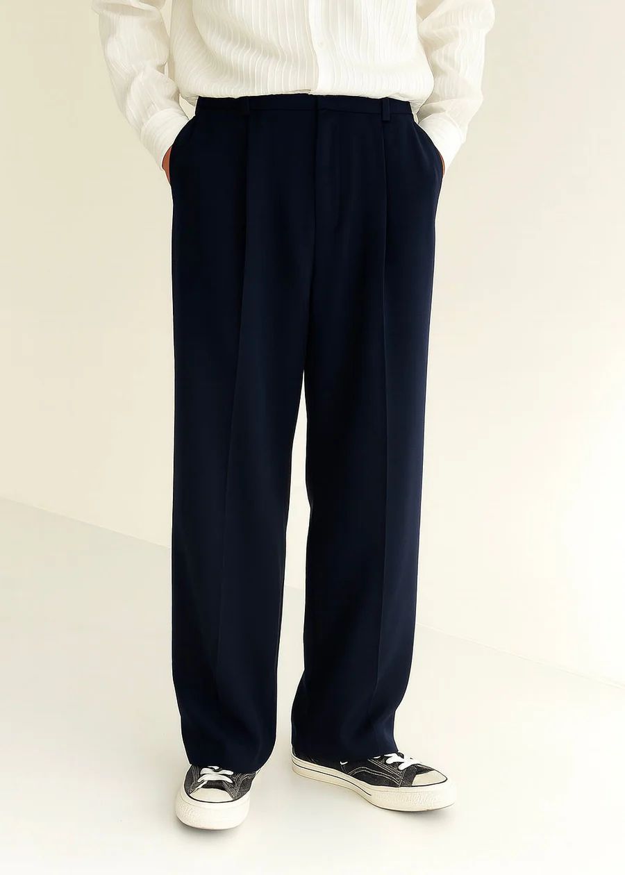 Navy Blue Korean Pant